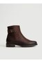 20745K Genuine Leather with Buckle Detail, 3cm Flat Sole Boots for Women - 6