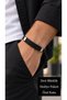 Kalverin Shadowplait Black Leather Men's Bracelet - Triple Black Braided Band