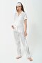 5-Piece Jacquard White Maternity Pajama Set - 3