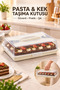 Rectangular Pastry Cake Transport Box with Lid and Locking Handle Cake Pan Storage Container Organizer