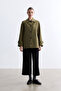 Green Removable Hooded Trench Coat - 2