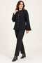 Asez Boutique Women's Navy Blue Bearded Knitwear Cardigan with Gold Buttons Long Sleeve 9024 - 6