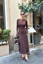 A-Line Lined Lace Dress - Bitter Brown Bitter Brown - 2