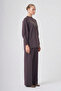 1077 Flower Bead Embroidered Pants Suit Coffee - 2
