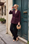 Polka Dot Lined Waist-Tie Blazer Jacket Women's Jacket 6524049