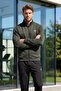 Men's Shoulder Camisole Detail Jacket Bottom Cotton Tracksuit Set 26719 Khaki-Black - 2