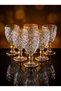 Set of 6 Crystal Cut Gold Detailed Coffee Water Glasses - 3