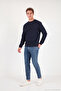 Cotton Ribbed Crew Neck Sweater Men's Sweater 5906102 - 2