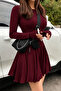 Women's Long Sleeve Mini Casual Dress - 3
