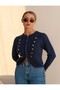 Button Detailed Belly-Cut Knitwear Jacket - 2