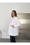 Women's Marina Fabric Stand Collar Zippered Trench Coat with Snap Pocket Detail - 7