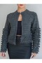 Knitwear Cardigan with Tassels on the Sleeves and Hem
