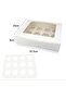 12 pcs 12 Cavities Kraft Paper Cupcake Box with Inserts Cupcake Containers Bakery Ca - 2