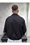 Black Jacket with Flap Collar and Full Zipper Closure - 5