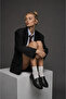 Black Leather Women's Classic Shoes - 2