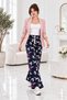 Women's 100% Viscose Patterned Loose Trousers – Elastic Waist, Soft and Comfortable for Daily Use