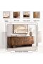 Crema Sideboard With 4 Door Marble - Cream Brown - 4
