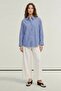 Women's Poplin Contrast Cuffed Shirt Dark Blue Striped - 2