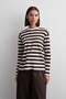 Cotton Striped T-Shirt Brown - 4