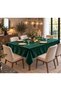 Green Velvet Textured Laser Cut Luxury Rectangular Living Room and Dining Table Cover