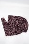 Women's Rose Brown Zebra Patterned Practical Ready-To-Wear Scarf Bonnet with Elastic Back - 2
