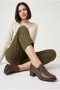 Women's Genuine Leather Orthopedic Seasonal Laceless Short Thick Heeled Classic Shoes M27Ka/3135 - 2