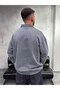 Half Zipper Polo Collar Washed Anthracite Sweatshirt - 4