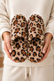 3-Piece Beige Leo - Tan Leo - Gray Leo Leopard Patterned Plush Closed Toe 3 cm Sole Home Slipper Set Byndatom01 - 6