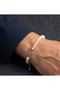 White Beige Stone Men's Bracelet, Daily Jewelry - 5