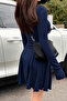 Women's Long Sleeve Mini Casual Dress - 3