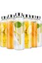 Glass Water Bottles with Lids - 6pcs Set, 16oz Reusable Leakproof Water Bottle for Juice, Tea,