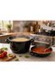22cm Deep Enamel Pasta Vegetable Stewing Soup Sauce Frying Pot 3.5 Liters