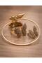 Handmade Women's Butterfly Jewelry Set Gold Color Stone Bracelet Ring Earrings 3-Piece Stylish Design Set - 2