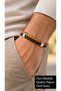 Senvarin Honeyplait Light Brown Leather Men's Bracelet - Two Color Double Braid