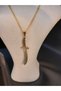 Gold Color Zulfiqar and Metal Gold Chain Necklace - 2