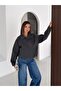 Women's Cashmere Jacket Double-Breasted Collar Short Length Button Detailed Stylish Jacket - 3
