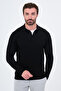 Braided Slim Fit Polo Collar Buttoned Cashmere Men's Knitwear Sweater Black - 11615.26K