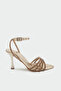 Palius Stone Detailed Ankle Strap Women's Heeled Shoes - Gold - 2