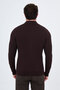 Striped Slim Fit Cashmere Zippered Side Pockets Stand Collar Men's Knitwear Cardigan Coffee - 11250.26K - 4