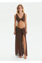 Sparkly Crop Knitwear Top Bronze - 2