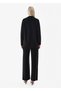 Herringbone Knit Black Knitwear Trousers - 5