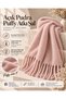Puffy Light Powder Women's Scarf Shawl Soft Textured Tasseled Winter Shoulder Shawl 45X200 cm - 5