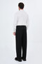 Straight Baggy Fit Double Pleated Belted Men's Trousers Black - 38393.26K - 4