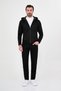 Slim Fit Suede Body Knitwear Sleeves Hooded Zippered Men's Coat Black - 39683.26K - 3
