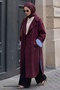 High Collar Lined Plum Trench Coat - 2