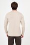 Plain Slim Fit High Crew Neck Cotton Long Sleeve Men's T-Shirt Beige - 36900.26K - 4