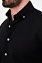 Straight Slim Fit Stand Collar Lumberjack Long Sleeve Men's Shirt Black - 27161.26K - 2