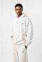 Erkek Basic Oversize Hoodie Ekru - 2