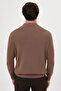 Ribbed Slim Fit High Crew Neck Cotton Men's Knitwear Sweater Milky Coffee - 11601.26K - 4
