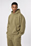 Men's Basic Oversize Hoodie Khaki - 2